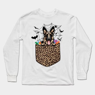 Cute Dog Lover Gift Leopard German Shepherd Halloween Long Sleeve T-Shirt